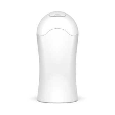 beyaz zemin üzerine beyaz şampuan plastik şişe