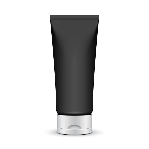 Tube De Crème Ou Gel Niveaux de gris Argent Noir Propre. Prêt pour votre design. Vecteur d'emballage des produits EPS10 — Image vectorielle