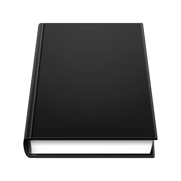 Livre noir à couverture rigide. Illustration isolée sur fond blanc. Vecteur EPS10 — Image vectorielle