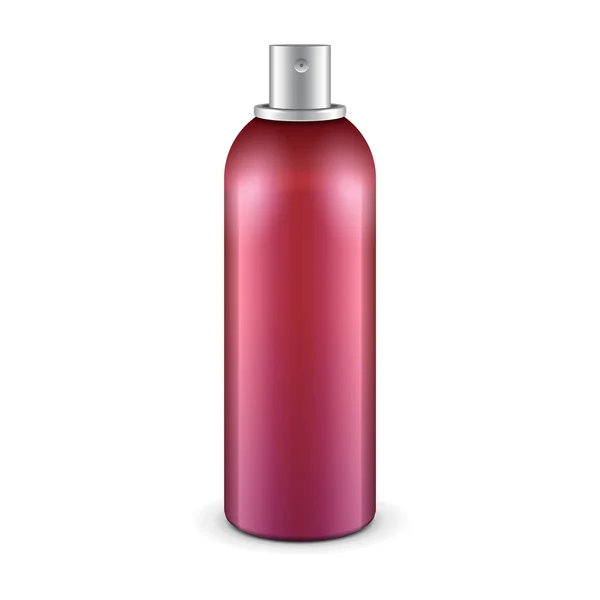 Czerwony aerozolu metalowe 3d może butelki: farby, graffiti, dezodorant. gotowy projekt. eps10 wektor — Wektor stockowy