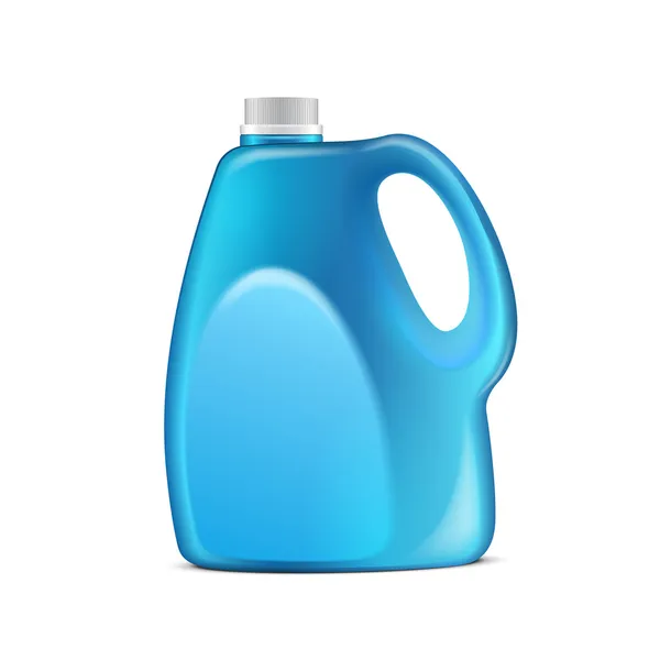 Jerrycan en plastique bleu sur fond blanc isolé. Prêt pour votre design. Vecteur d'emballage des produits EPS10 — Image vectorielle