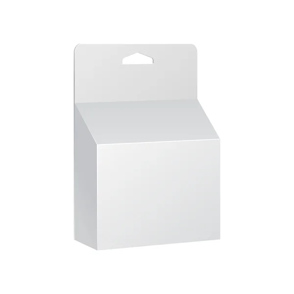 Λευκό εκτυπωτή μελάνι φυσίγγιο προϊόν πακέτο κουτί με υποδοχή "κολλάει" — Διανυσματικό Αρχείο