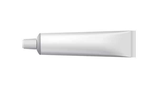 Трубка из зубной пасты, крем или гель Серый Серебряно-Белый Чистка. Ready for Your Design. Вектор упаковки продукта EPS10
