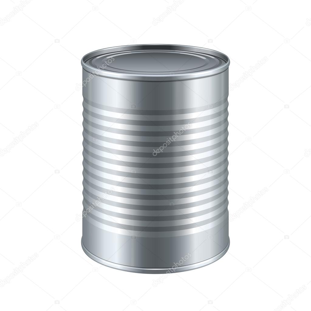 Tincan Ribbed Metal Tin Can, Canned Food. Ready For Your Design