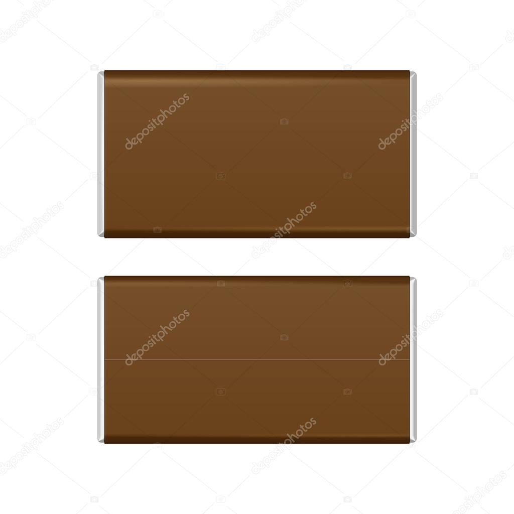 Chocolate Bar Brown White Blank Package. Illustration Isolated On White Background. Ready For Your Design. Product Packing Vector EPS10
