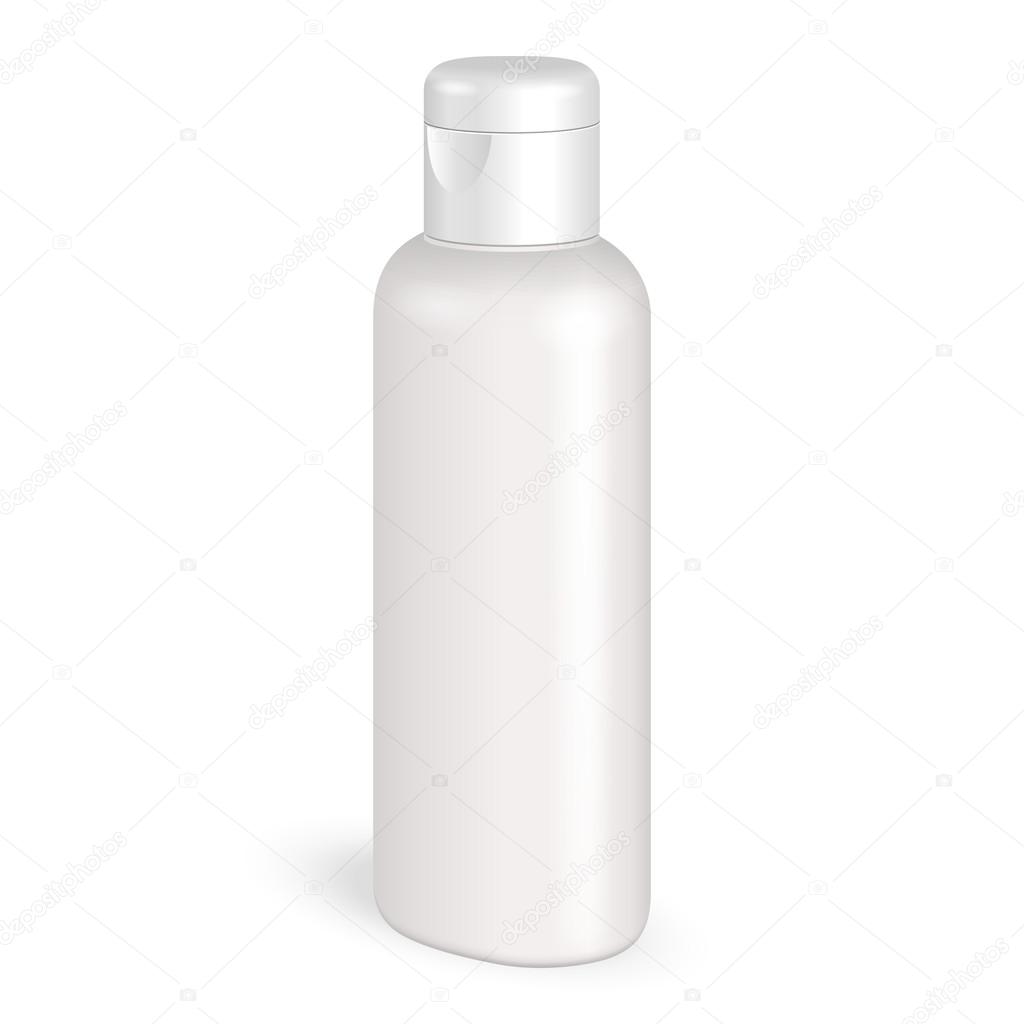 Cream, Shampoo, Gel Or Lotion Plastic Bottle On White Background Isolated. Ready For Your Design. Product Packing Vector EPS10