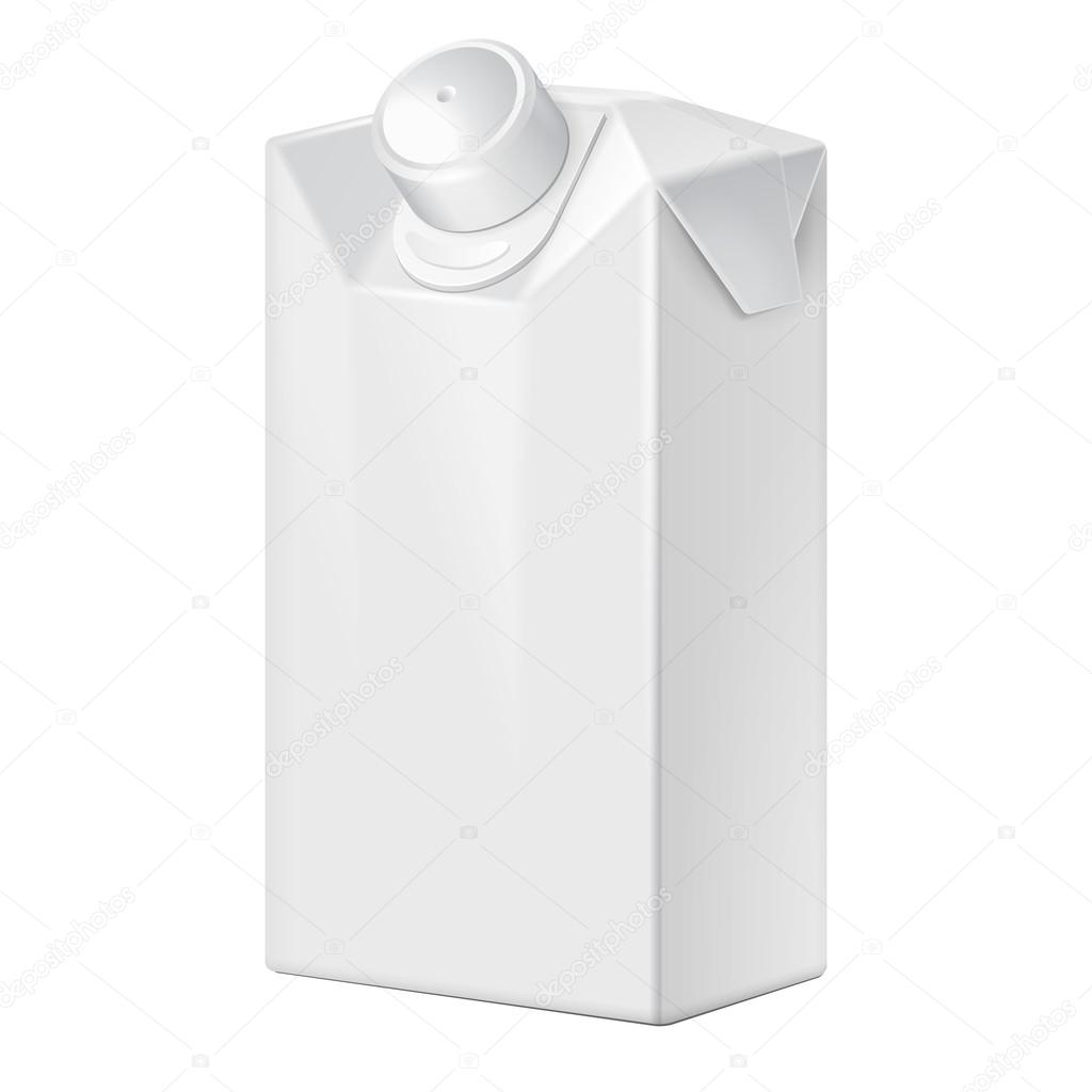 Milk, Juice, Beverages, Carton Package Blank White