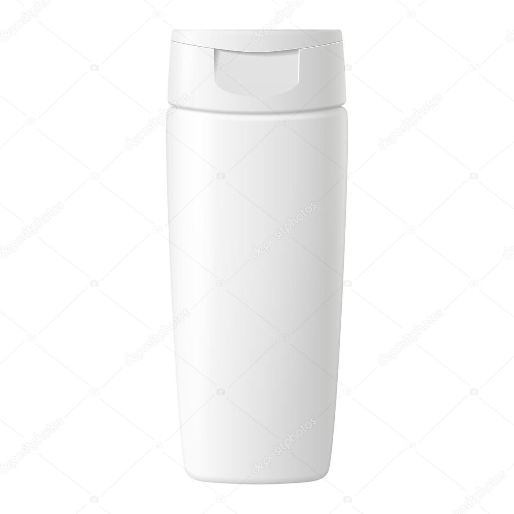 Shampoo, Gel Or Lotion White Plastic Bottle With Lid