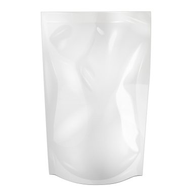 White Blank Foil Food Or Drink Doypack Bag Packaging
