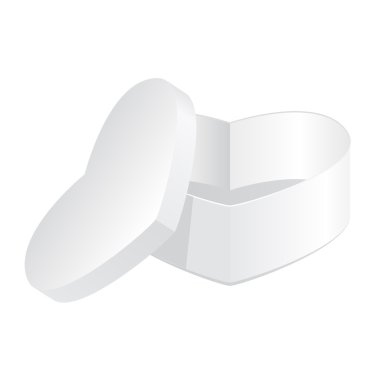 Sevgililer günü Hediyelik şeker kutusu kapaklı beyaz zemin üzerine izole kalp gibi. vektör eps10