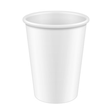Beyaz uzun tek kullanımlık kağıt bardak. java, çay kahve, cappuccino için kapsayıcı