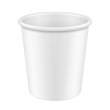 Beyaz tek kullanımlık kağıt bardak. kahve, java, çay, cappuccino, tatlı, yoğurt, dondurma için kapsayıcı