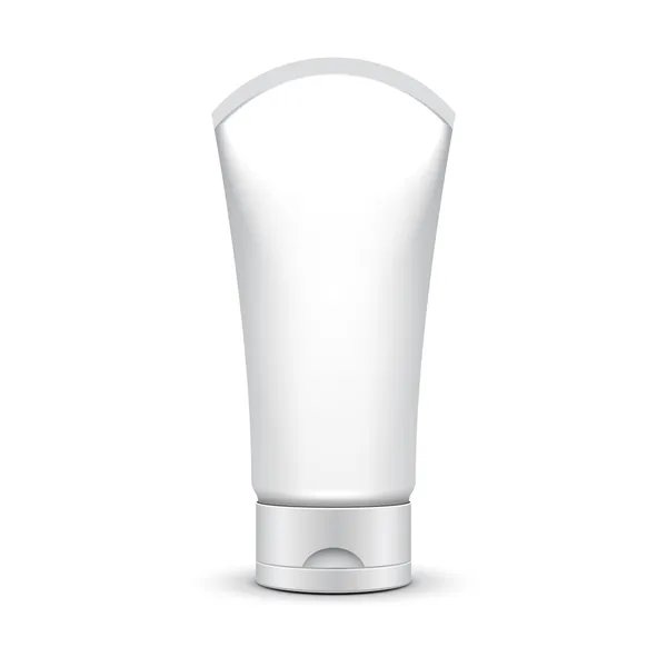 Tube De Crème Ou Gel Niveaux de gris Argent Blanc Propre sur fond blanc Isolé : Vecteur EPS10 — Image vectorielle