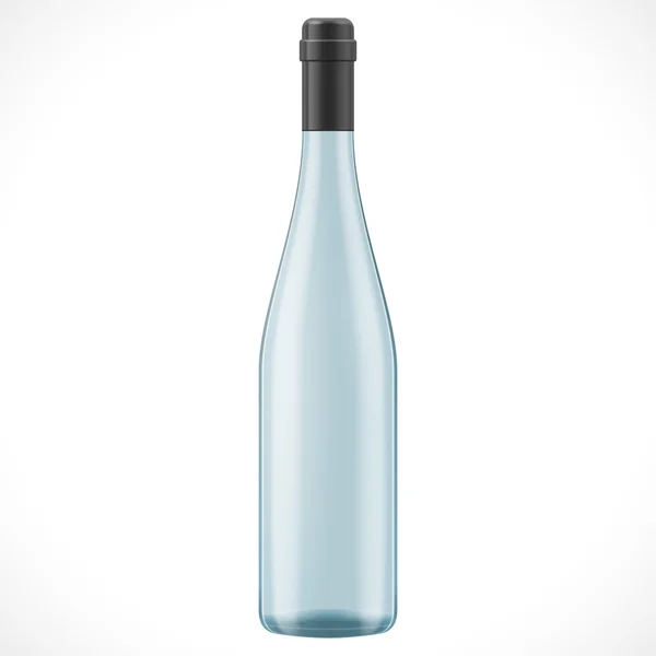 Botella de sidra de vino azul sobre fondo blanco — Vector de stock