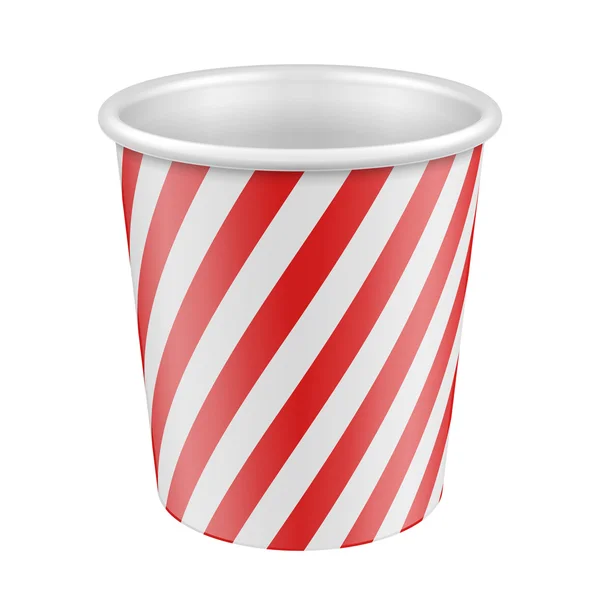 Tazza di carta bianca rossa usa e getta. Contenitore per caffè, Java — Vettoriale Stock