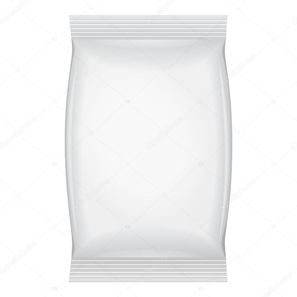 White Blank Foil Food Snack Sachet Bag Packaging For Coffee, Salt, Sugar, Pepper, Spices, Sachet, Sweets, Chips, Cookies Or Candy