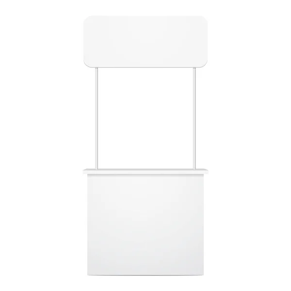 POS POI Blank Empty Retail Stand Stall Bar Display With Roof, Canopy. 백지에 고립되어 있음을 설명하라. 당신의 디자인을 위해 준비 된 템플릿을 만들라. 제품 광고. 분사기 EPS10 — 스톡 벡터