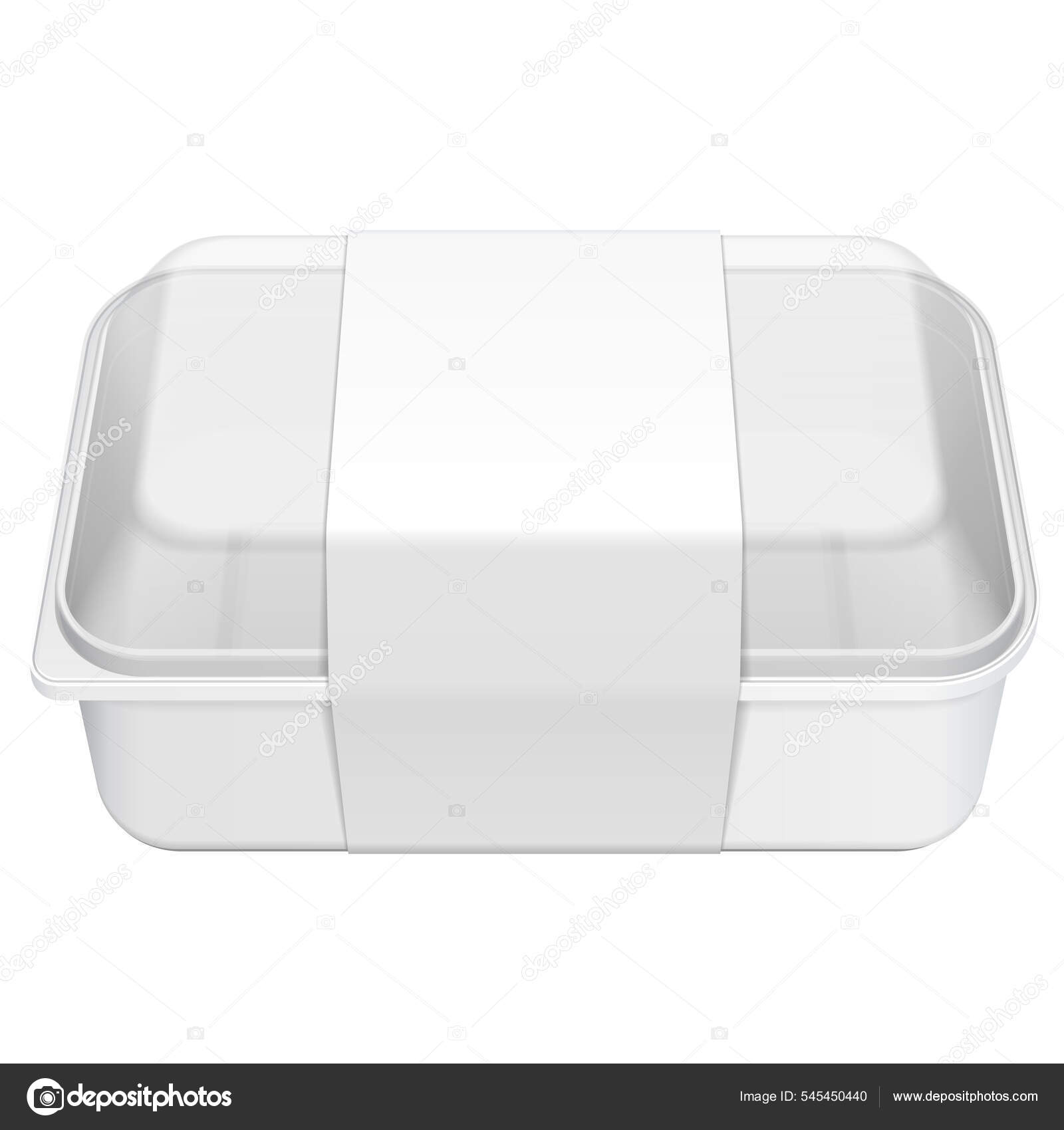 Plastic food container lunch box with a lid isolated on white
