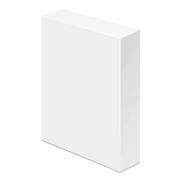 Caja Del Paquete Del Cartón Del Producto Blanco Ilustración Aislado — Vector de stock