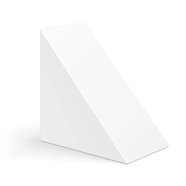 Embalaje Blanco Caja Del Triángulo Del Cartón Para Emparedado Comida — Archivo Imágenes Vectoriales