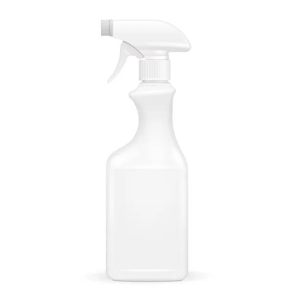 White Blank Spray Pistol Cleaner Plastic Bottle Illustration Isolated White — Stock Vector