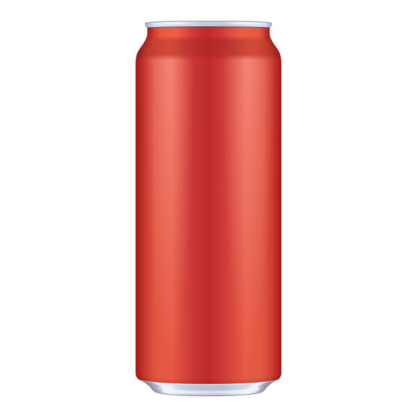 Red Metal Aluminum Beverage Drink Can 500ml. Mockup Template Ready For Your Design. Isolated On White Background. Product Packing. Vector EPS10 Product Packing Vector EPS10