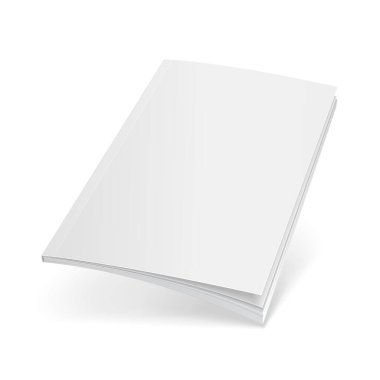 Boş kapak dergi, kitap, kitapçık, broşür uçan. İllüstrasyon izole beyaz arka plan üzerinde. Şablon hazır tasarımınız için alay. Vektör Eps10