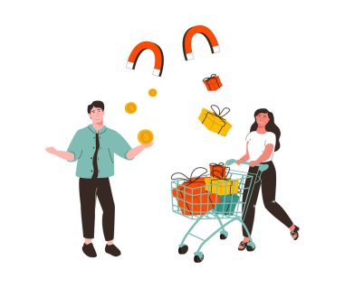 Müşteri çekmek için müşteri mıknatısı veya pazarlama tekrar satın almak, tutmak veya satış stratejisi müşteri çekmek için