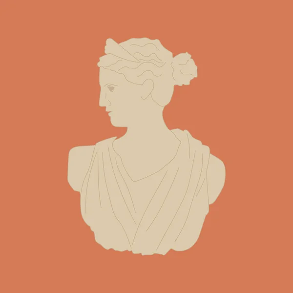 Estatua Vectorial Antigua Diosa Griega Diana Versalles Artemisa Escultura Mitológica — Vector de stock