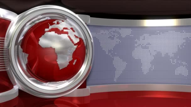 Virtual news studio with globe