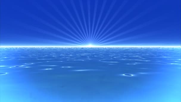 eau bleue avec soleil 