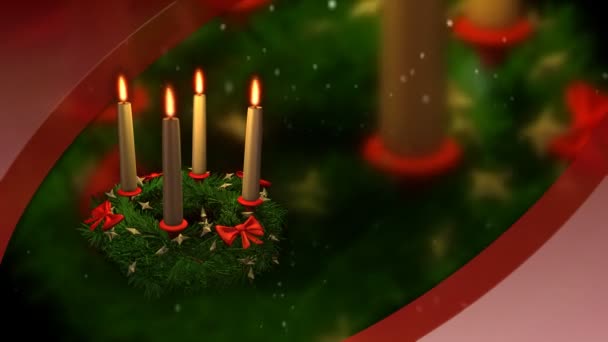 Advent wreath with Candles — Stock Video