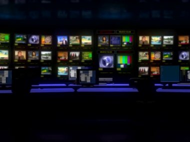 sanal tv stüdyo monitör duvar ile