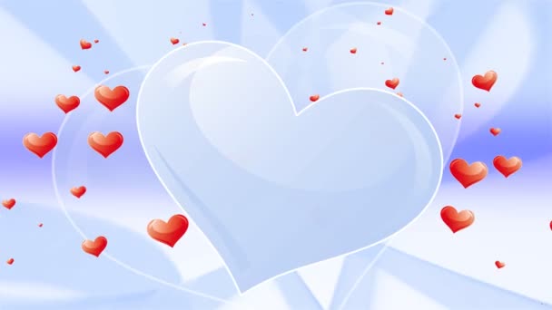 San Valentino cuori sfondo blu — Video Stock