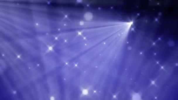 Синие звезды и огни — стоковое видео