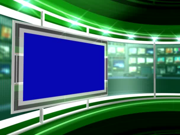 绿色的虚拟演播室 — 图库视频影像
