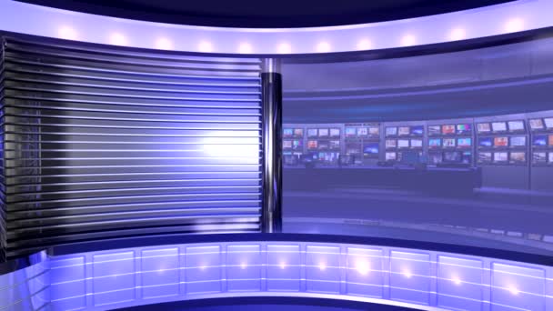 Virtuele studio achtergrond lus met monitor wand — Stockvideo