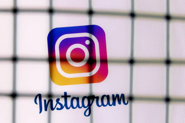 Kazan Rusko Října 2021 Logo Sociální Sítě Instagram Mřížemi Koncept — Stock fotografie