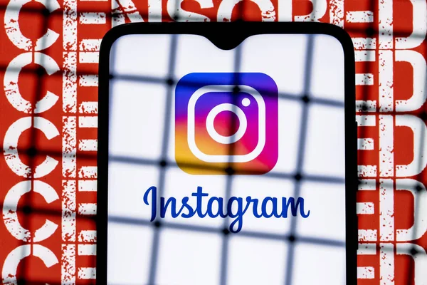 Kazan Russia Ottobre 2021 Logo Del Social Network Instagram Sullo — Foto Stock