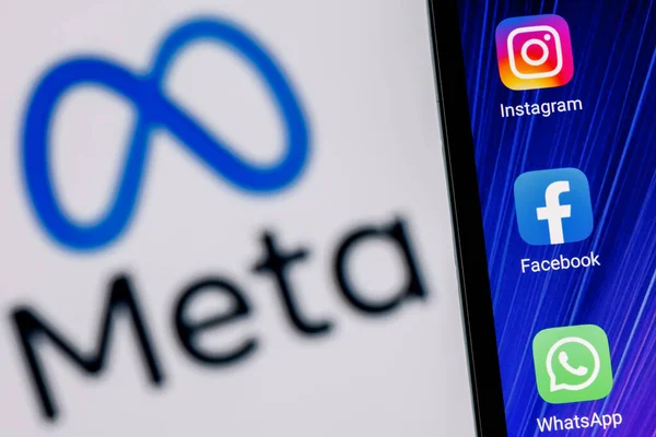 Καζάν Ρωσία Οκτ 2021 Facebook Αλλάζει Όνομά Του Meta Smartphone — Φωτογραφία Αρχείου