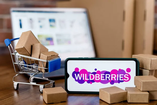 Kazan Russia Nov 2021 Wildberries Jedním Největších Ruských Online Prodejců — Stock fotografie