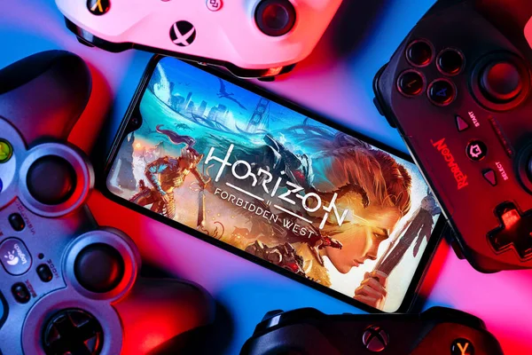 Kazan Russia Feb 2022 Horizon Forbidden West Videogioco Ruolo Azione — Foto Stock