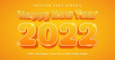 Mutlu yıllar metni, kalın stil düzenlenebilir metin efekti şablonu