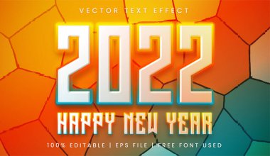 Mutlu yıllar 2022 metni, moda metin efekti biçimi