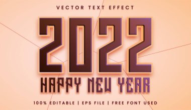 Mutlu yıllar 2022 metni, düzenlenebilir metin efekti biçimi