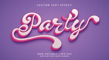 Parti metni, düzenlenebilir metin efekti şablonu