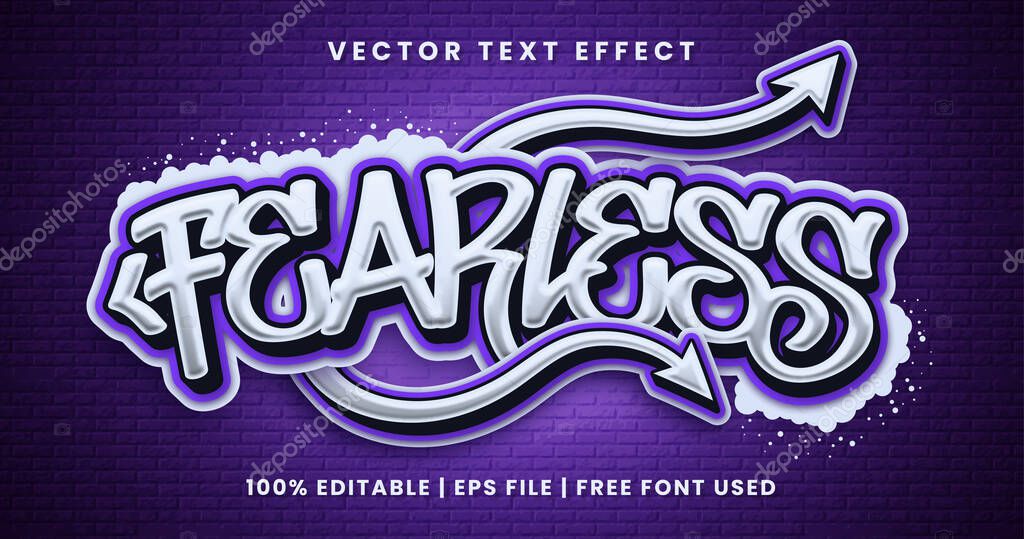 Fearless text, 3d graffiti editable text effect template