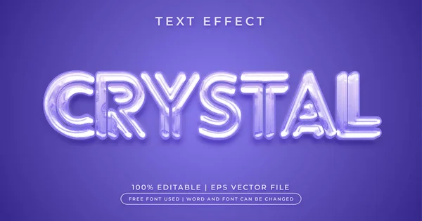 Křišťálový Text Textura Upravitelný Styl Efektu Textu — Stockový vektor