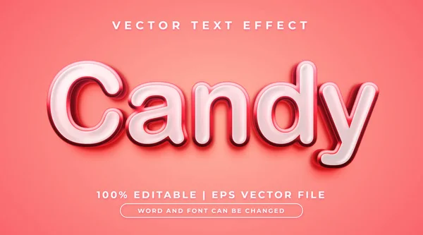 Süße Rote Bonbons Editierbaren Text Effekt Stil — Stockvektor