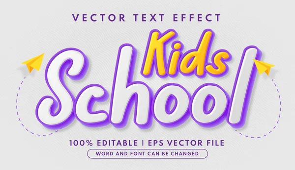 Enfants École Modifiable Modèle Effet Texte — Image vectorielle
